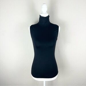 Commando Minimalist Sleeveless Turtleneck Top Black Stretchy Size S / M NWT NEW